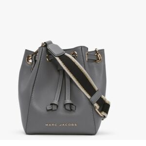 Marc Jacobs The Leather Bucket Bag In Slate Blue Crossbody